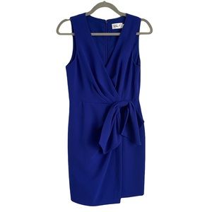 Eliza J Royal‎ Blue Bow Sheath Mini Cocktail Career Office Formal Dress Size 4